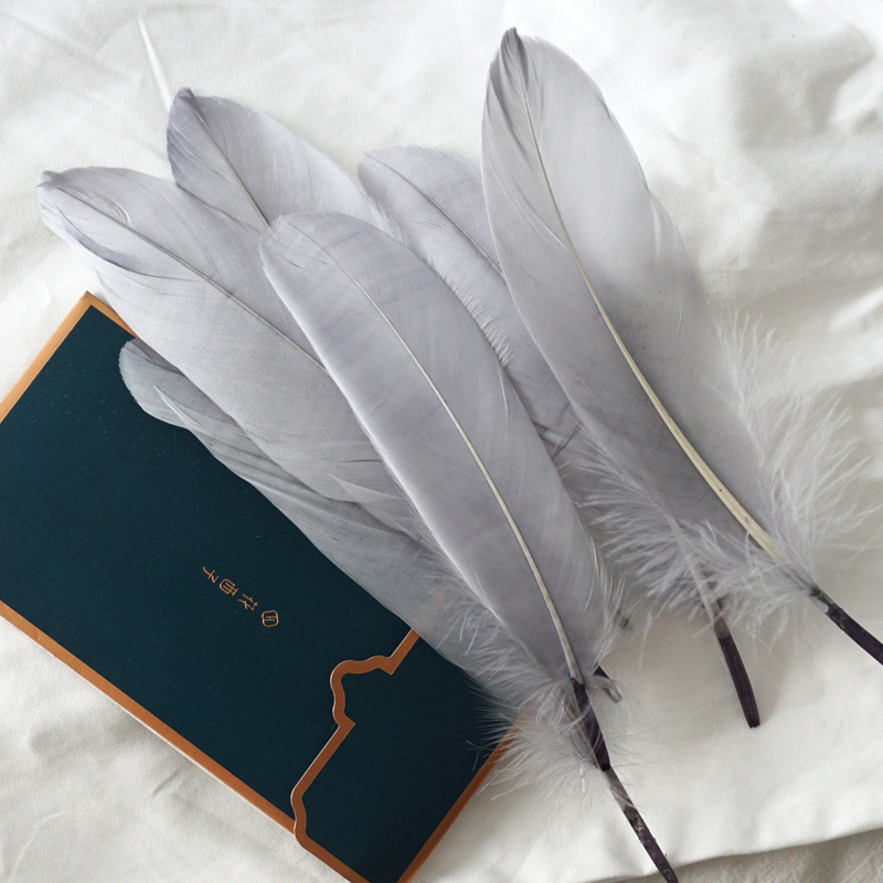 Picture of Feather color goose feather hard big floating dream catcher sunflower kindergarten handmade art class material wings decoration