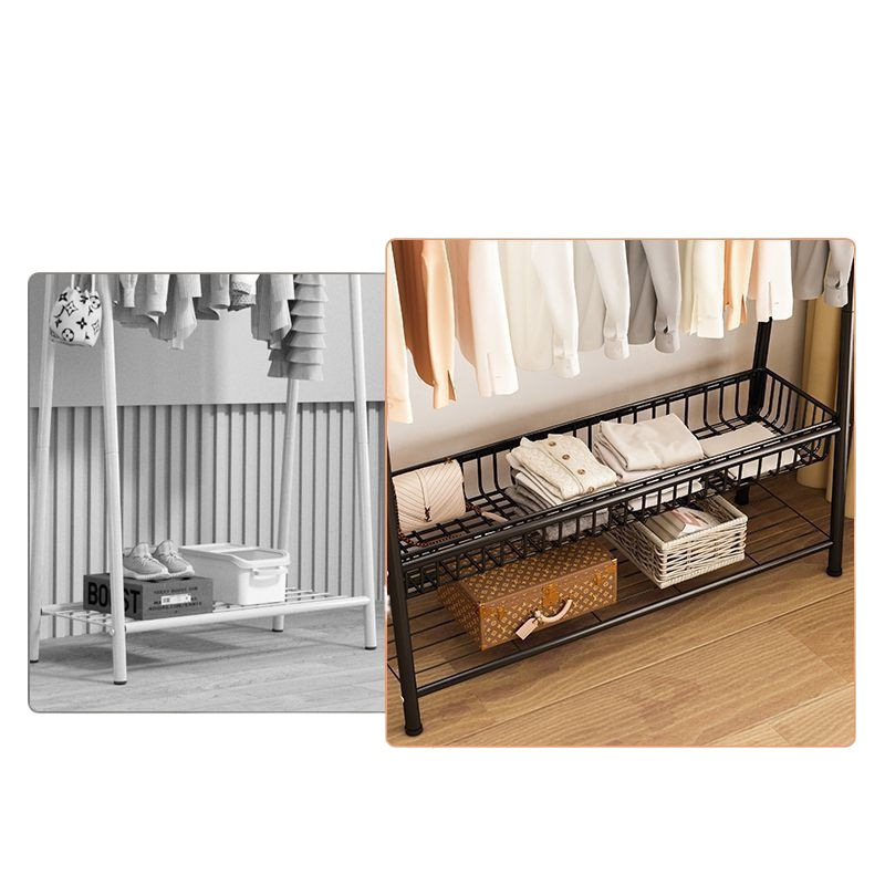 Picture of Hanging clothes rack floor-to-ceiling bedroom household coat rack simple clothes hanger drying rack indoor storage rack cooler pole