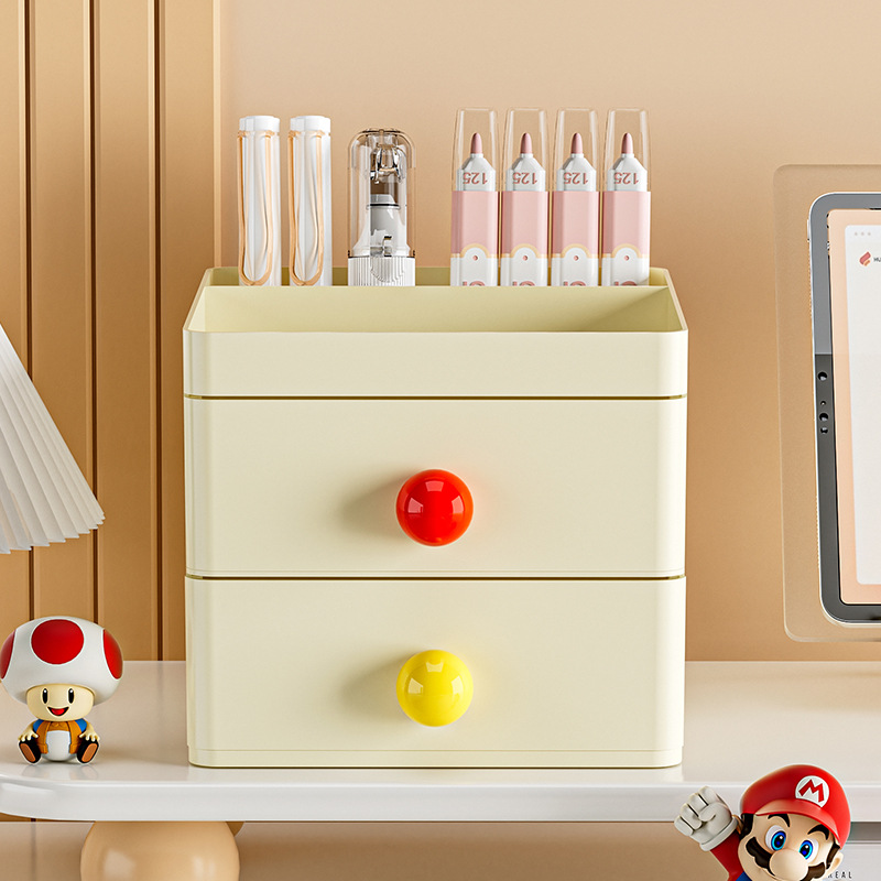 Dopamine Desktop Storage Box Drawer Office Desktop Sundries Organizer Box Student Desk Small Storage Rack