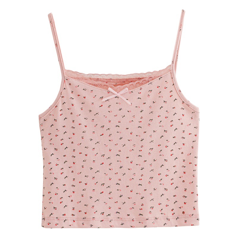 Women's Camisole Summer New Style Girl's Japanese Style Inner Lace Floral Small Camisole Outer Wear Top Base Shirt