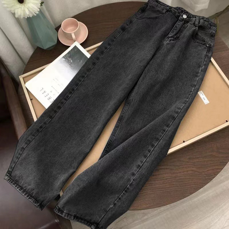 Picture of Wide Leg Pants Women's 2024 Spring and Autumn New Korean Style Retro Straight Torre Pants High Waist Ins Jeans Student All-match