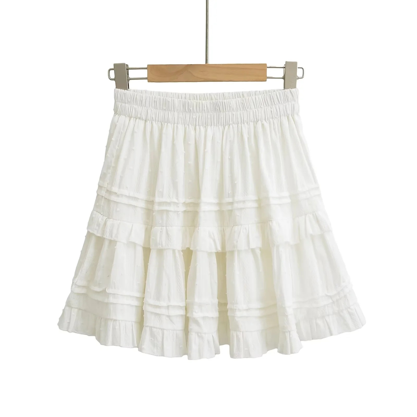 New High Waist Elegant Women's Skirt Spring and Summer Elegant Age-reducing Lace Cake Skirt Academy Style White Skirt
