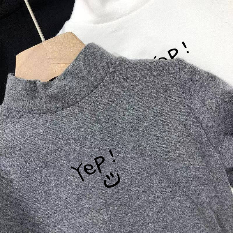 Picture of German velvet children's all-match high collar warm base shirt autumn and winter children's clothing fun cute children's long sleeve T-shirt top