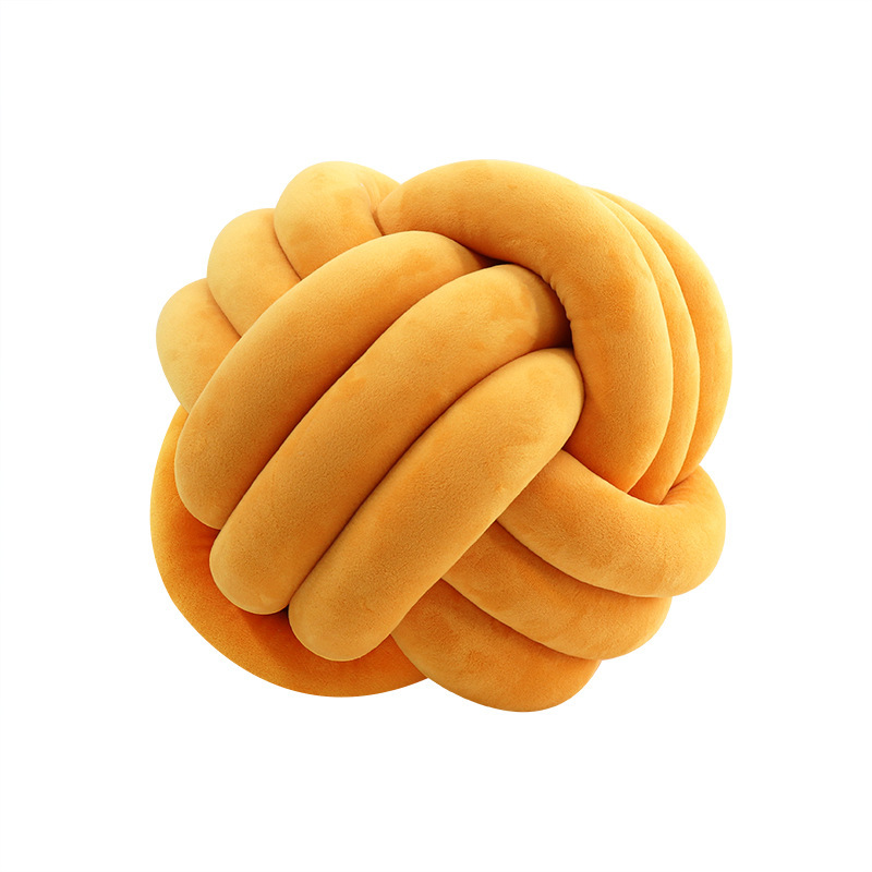 Picture of Ins Popular Three-Strand Rope Knotted Round Ball Home Fabric Creative Hand-Woven Decorative Pillow Cushion Lumbar Cushion