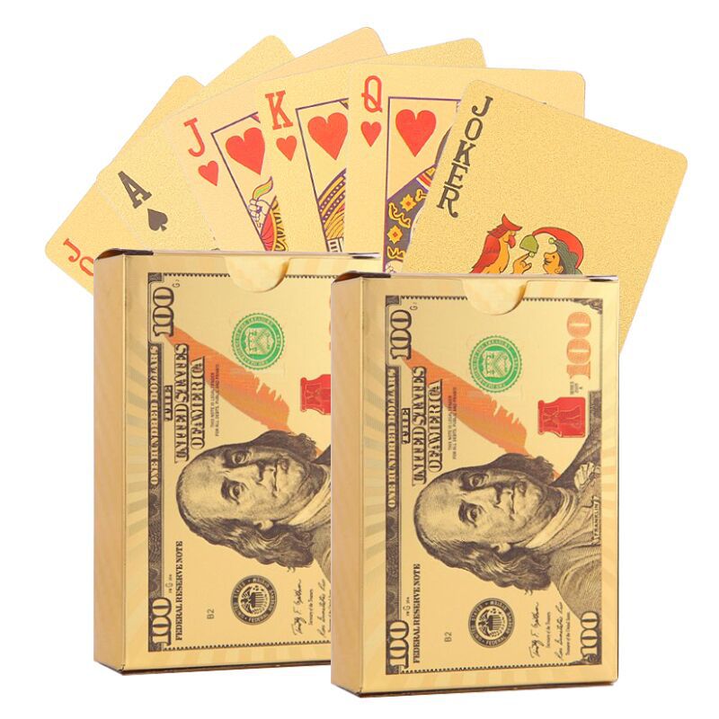 Ginger manufacturers in stock gold foil playing cards US dollar Tuhao gold playing cards PET Haig poker plastic cards wholesale