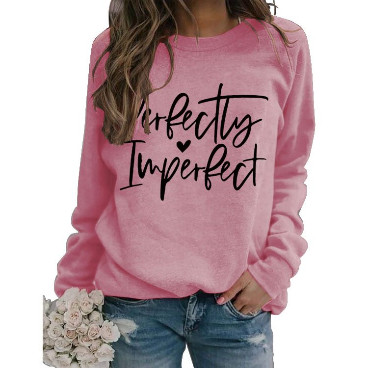 Picture of Amazon Wish Cross-Border Autumn and Winter Fashion Perfect Imperfect Letter Print Women's Sweatshirt