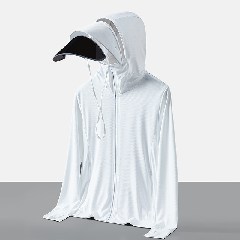Picture of Summer sun protection clothing men's and women's large brim detachable outdoor ice-sensitive breathable sun protection shirt UPF50 + UV protection
