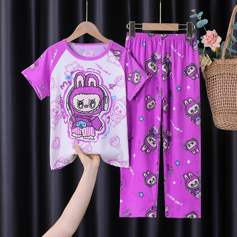 Picture of New Spring and Summer suit Cartoon Short-sleeved Trousers for Boys and Girls Zhongdai Children's Stetzai Pajamas Home Clothes Cross-border Wholesale