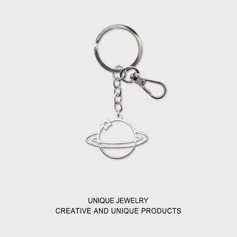 Picture of Cartoon Universe Hollow Star Keychain Small Round Brand All-match Key Chain School Bag Hanging Accessories