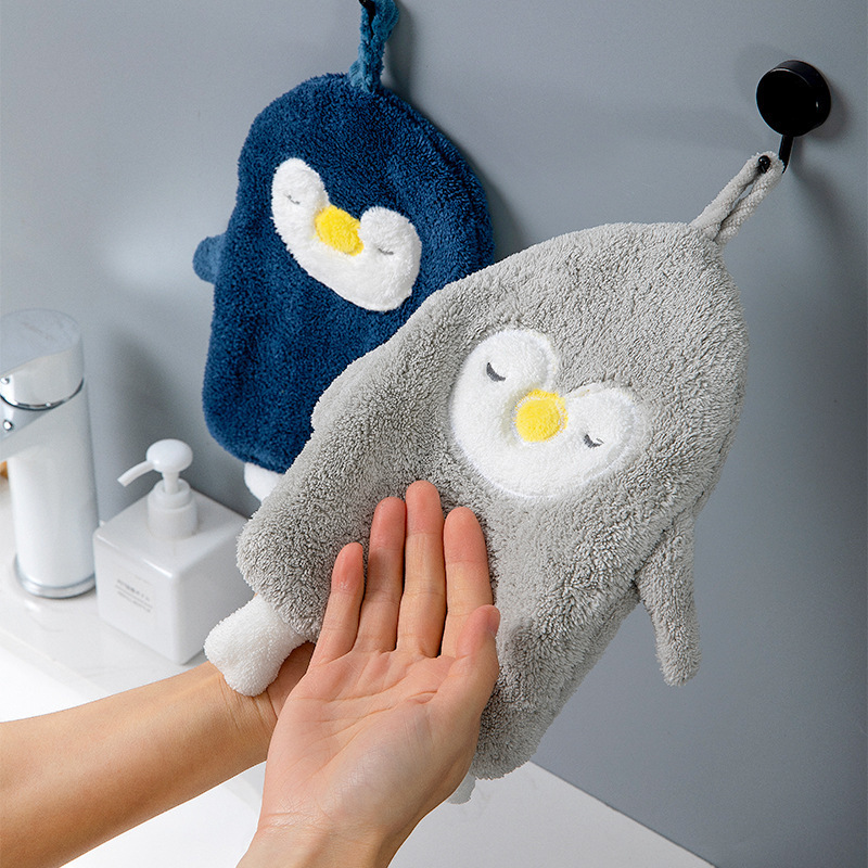 Hand Towel Hanging Cute Toilet Hand Cloth Water Absorbent Towel Thickened Household Hand Towel Wipe Handkerchief