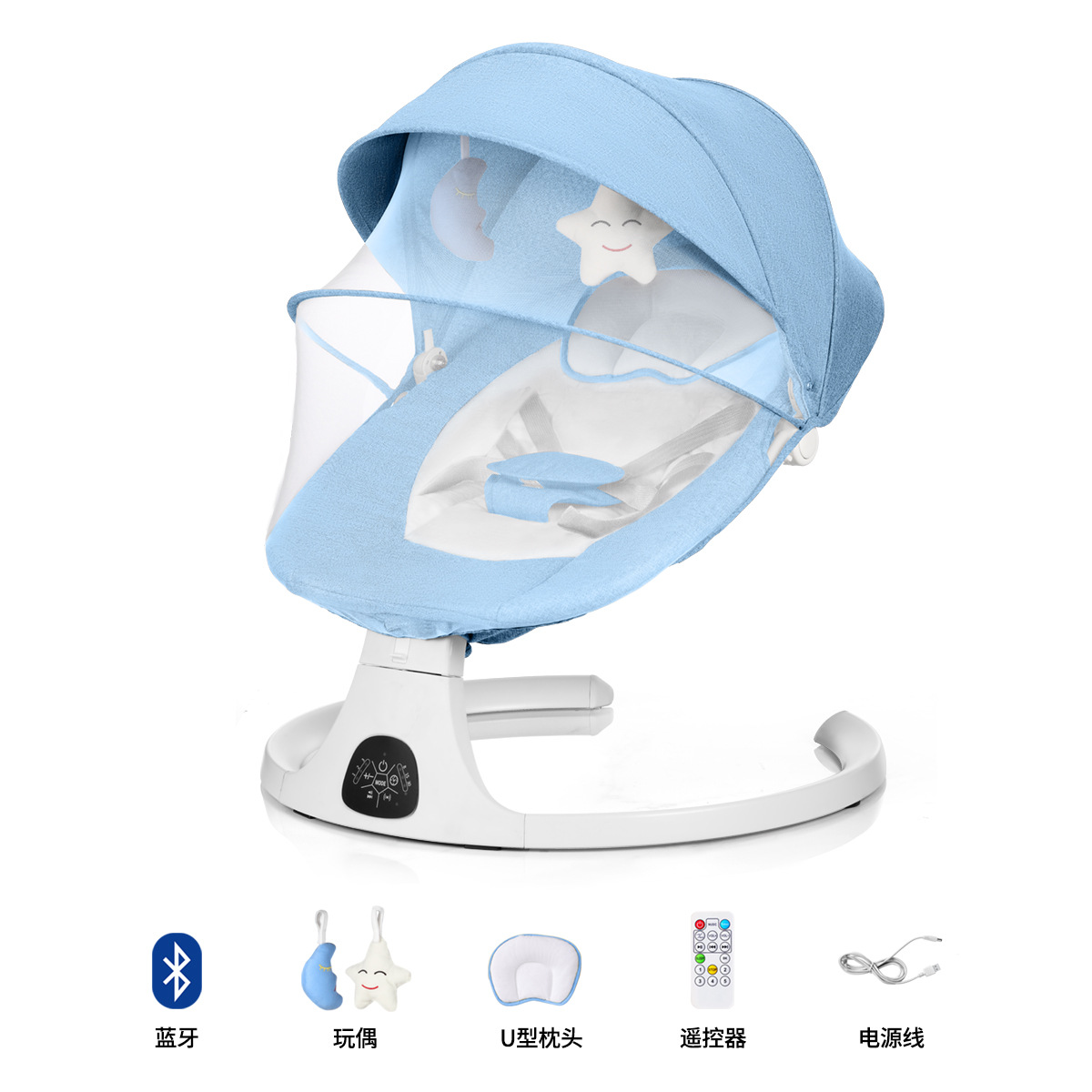 Picture of Amazon cross-border baby rocking chair soothing chair to coax baby to sleep artifact baby electric rocking chair children rocking chair