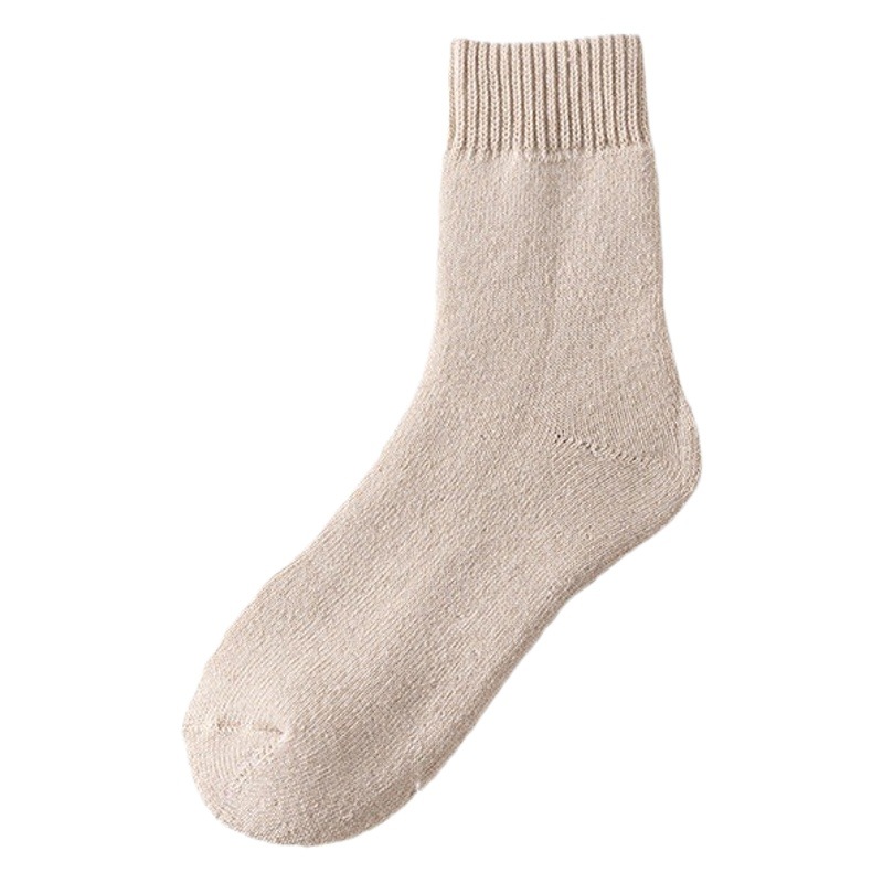 Wool Socks Children's Autumn and Winter Mid-length Socks fleece-lined Thickened Plush Long Tube Moon Socks Floor Sleeping Super Thick Stockings