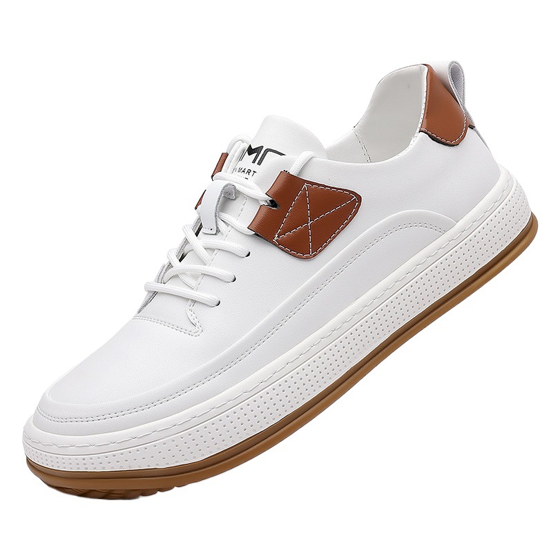 Single Shoes Casual Men's Shoes Soft Leather Big-Toe Shoes 2025 Autum New Clown Shoes Men's Lace-Up Sneakers Small White Shoes