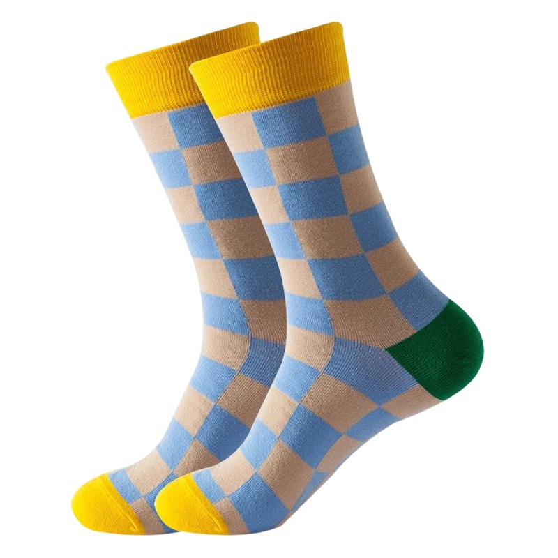 2024 Cross-Border Autumn and Winter New Socks for Women Amazon European and American Ins Checkered Adult Trendy Socks Wholesale in Stock