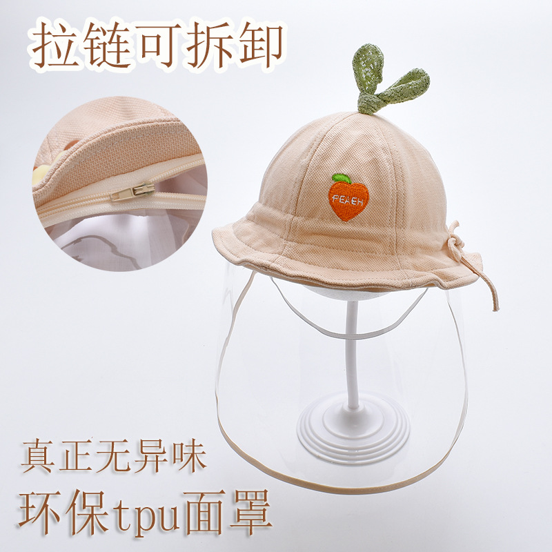 Picture of Newborn Baby Protective Face Cover Going Out Baby Anti-Droplet Hat Summer Sun Protection Hat Spring and Autumn