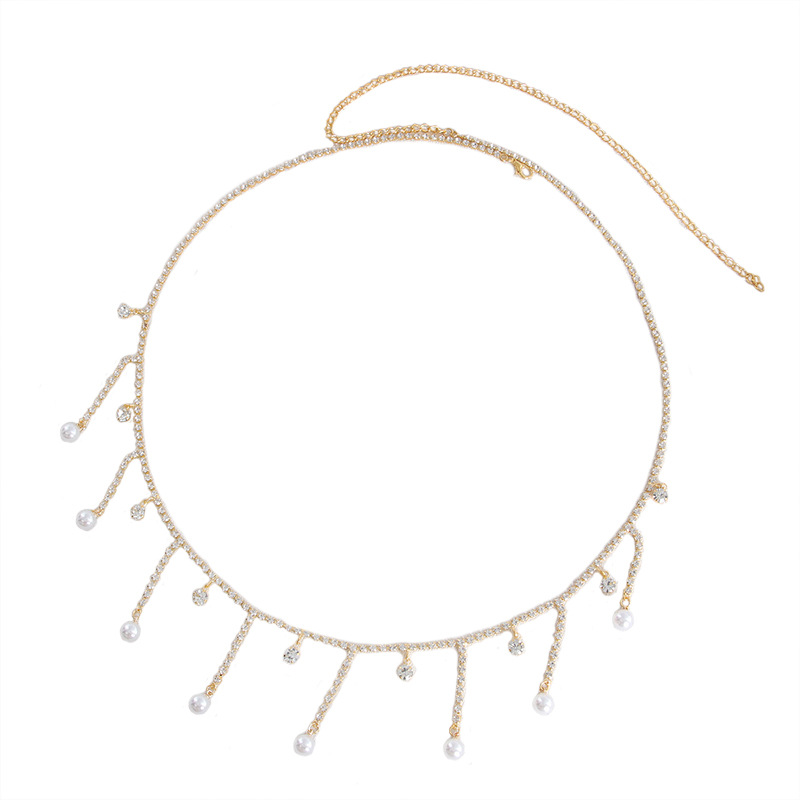 Picture of Sexy Hot Girl Waist Chain Sweet Cool Girl Pendant Body Chain Didi Belly Chain with Jeans Tassel Waist Jewelry