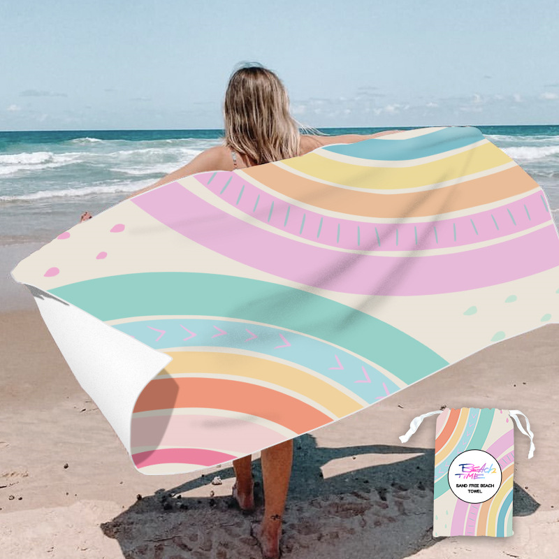 Picture of New Cross-Border Amazon European and American Double-Sided Velvet Quick-Drying Bath Towel Customizable Printed Towel Beach Swimming Beach Towel