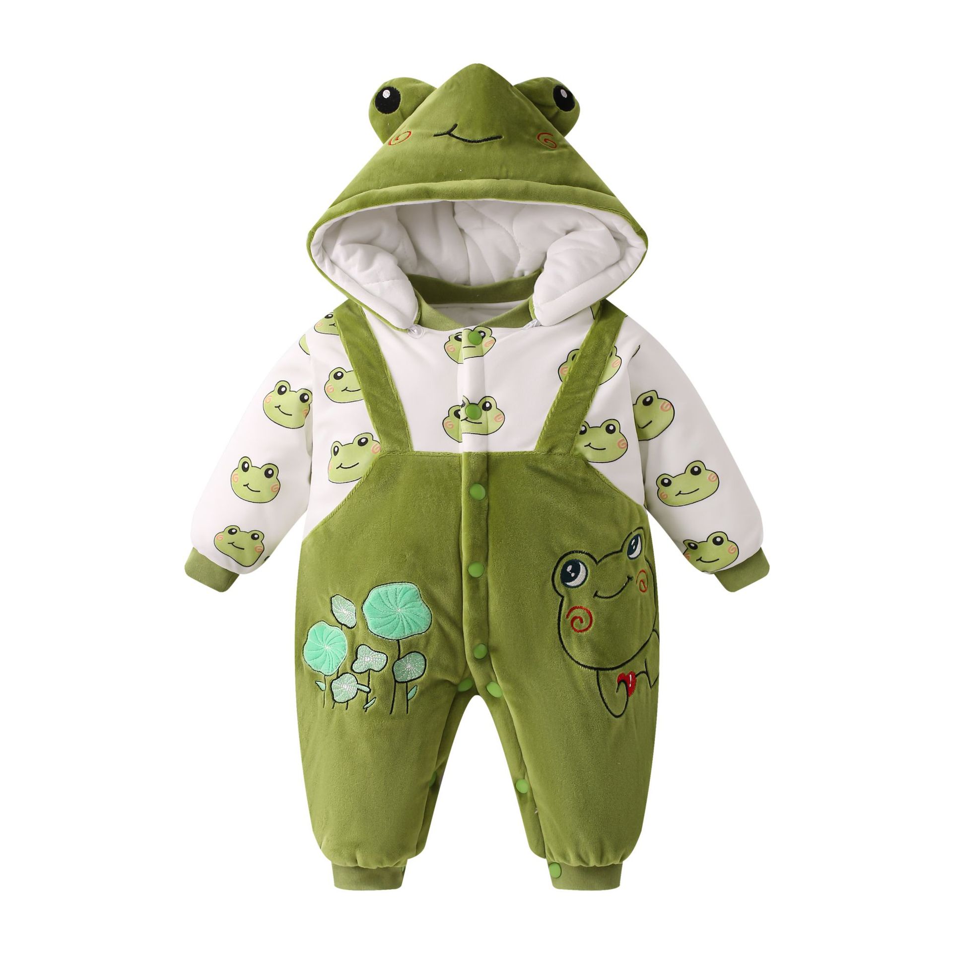 Picture of Baby Jumpsuit quilted super cute romper newborn cute cartoon clothes hooded baby romper