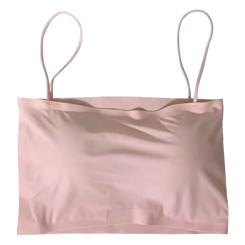 Picture of Ice Silk One-word Wrap Chest Anti-slip Underwear Girls Sexy Strapless Bottoming Sling Small Vest Women's Inner Wear Thin