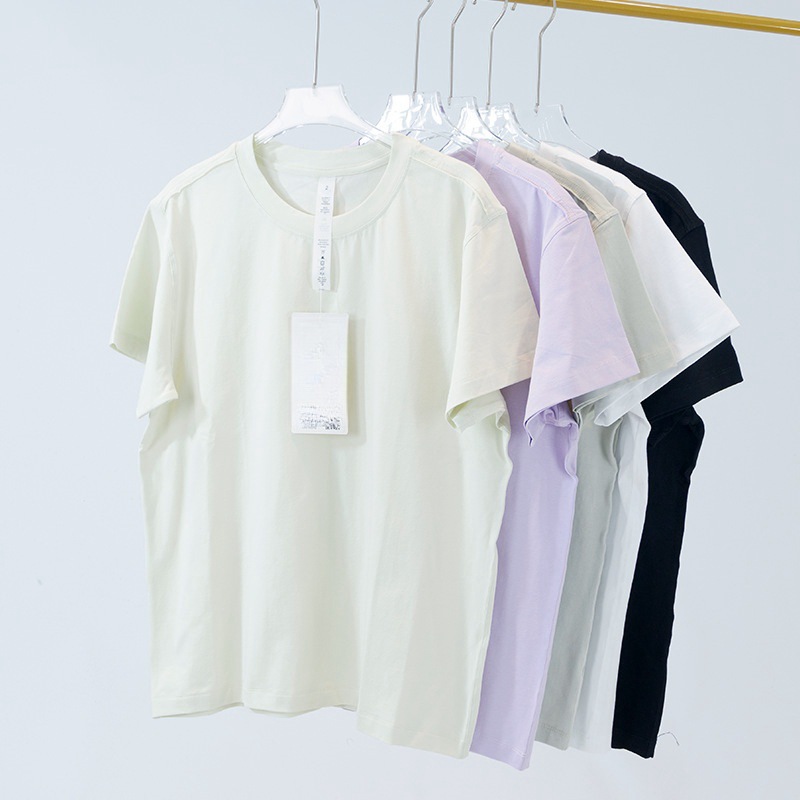 Yoga Clothing Women's Sports Short Sleeve Summer Round Neck Casual Breathable Micro-elastic Fitness Running Thin Loose Short Sleeve