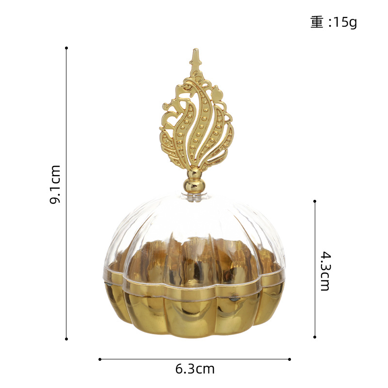 Picture of Golden censer shaped candy box pumpkin shaped plastic box candy party creative packaging box American plastic snack cup