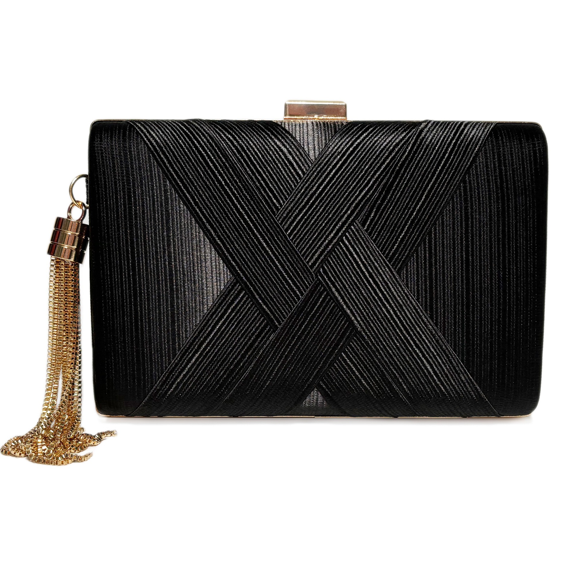 Picture of Foreign Trade Cross-border Silky Satin Cloth Woven Tassel Dinner Hand-held Women's Bag Chain Banquet Hand-held Shoulder Women's Bag