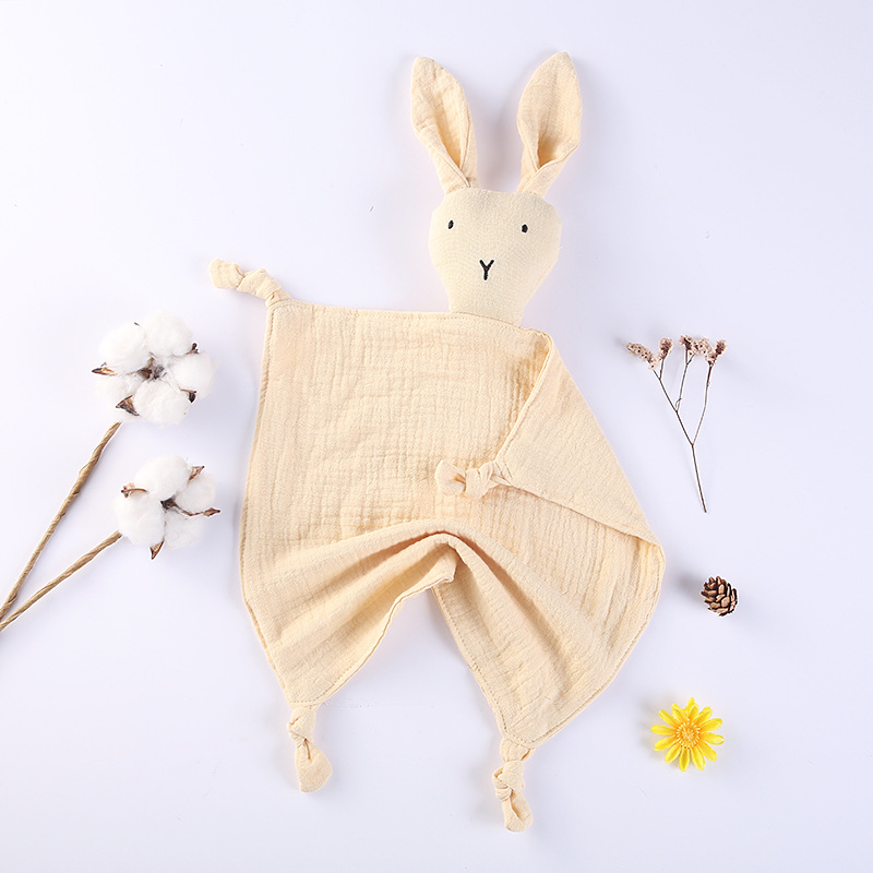 Picture of Pure Cotton Double-layer Gauze Baby's Spit Towel Sleeping Bag Blanket Doll Baby's Ambience Towel Entrance Rabbit Blanket