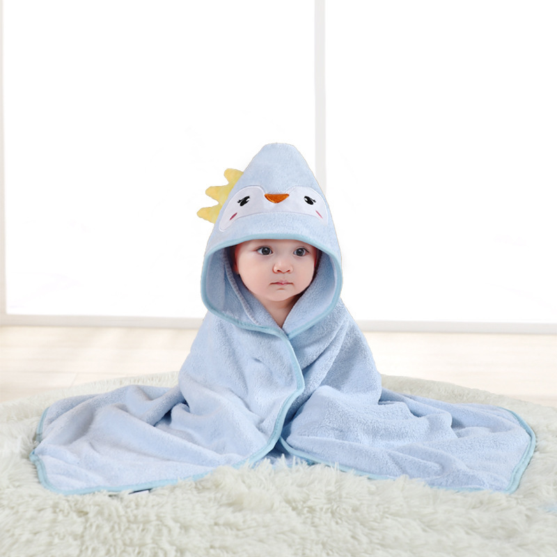 Picture of Cartoon Baby's Cloak Mother and Baby's Bag Coral Fleece Soft Bath Hooded Baby's Hold for Cross-border