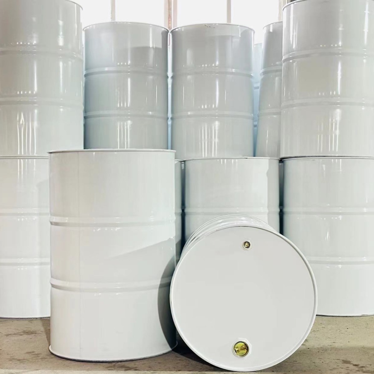 Factory supply 200L white paint barrel 200kg iron barrel metal barrel wholesale closed barrel