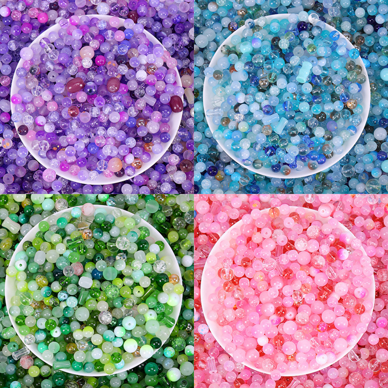 Crystal Glaze Antique Bodhi Beaded Beaded Bracelet DIY Accessories Necklace Children's Handmade Best Friend Student Crystal