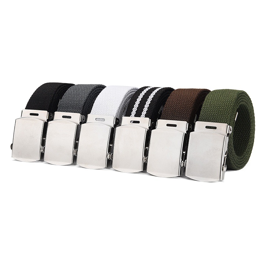 Outdoor Military Training Canvas Belt Korean Men's Belt Female Youth Belt Plain Textured Military Tactical Weaving Belt