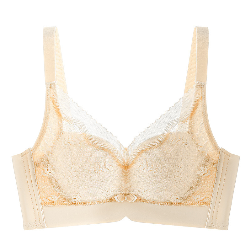 Picture of Summer Women's Thin Bra with Side Breast Gathering, Anti-Sagging, Lifting, Breathable, Air-Conditioned Hole Cup, Adjustable Bra