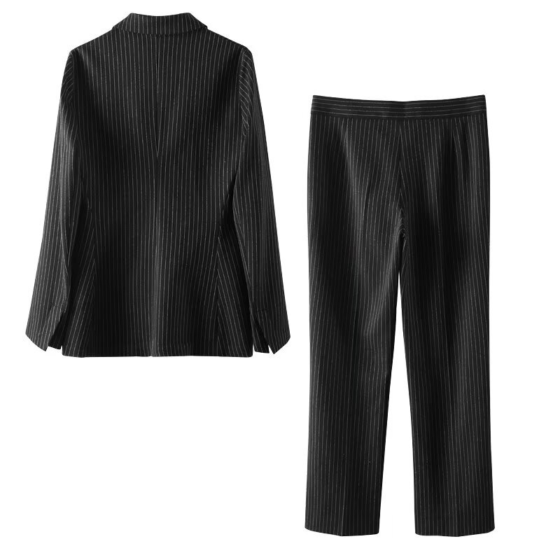ZA cross-border women's clothing wholesale European and American style temperament commuter pinstripe suit jacket pants suit 8599854