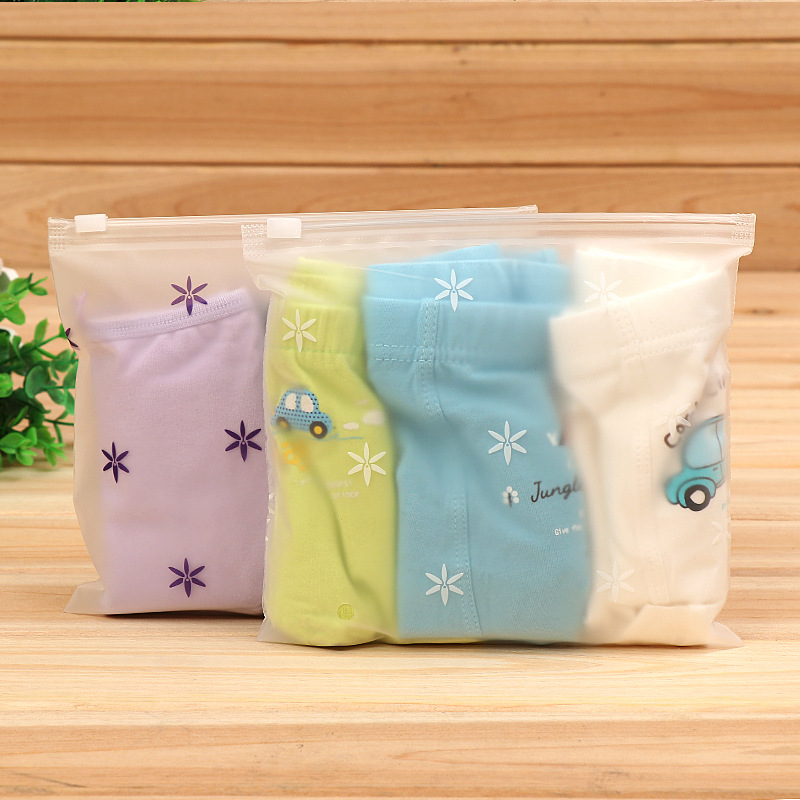 In stock supply EVA double-sided frosted storage ziplock bag towel socks underwear zipper packaging bag wholesale