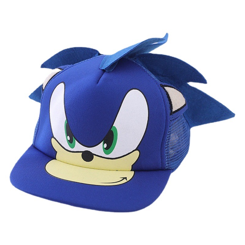 Children's Hat Wholesale Sonic Baseball Cap Spring and Autumn New Cartoon Flat Brim Hat for Boys and Girls Super Sonic Mouse Hip-Hop Hat