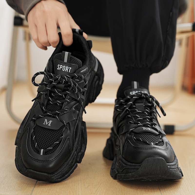Internet Celebrity Popular Men's Shoes Summer Youth Mesh sneaker Running Boys Fashion Brand Black Samurai Torre Shoes Increased Height
