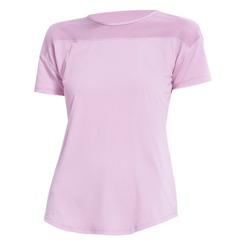 European and American Hollow-out Beautiful Back Sports Top Loose Quick-drying Short-sleeved T-shirt Women's Gauze Breathable Fitness Yoga Wear Blouse