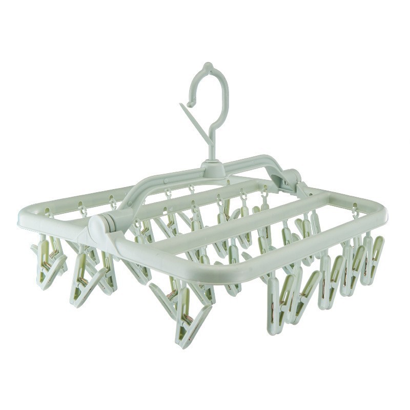 Picture of Thickened 32 Drying Rack Multifunctional Plastic Foldable Household Windproof Multi-clip Drying Rack Underwear Panties Socks