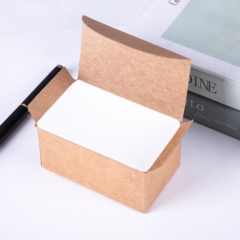 Picture of 100 sheets/box Kraft paper blank rounded corner boxed diy graffiti postcard word card message card DIY card