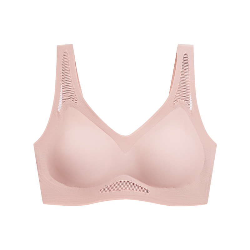 Picture of Traceless Beauty Back Underwear Women's Big Chest Shiny Summer Thin Comfortable Breathable Vest Small Chest Push-up Sports Bra