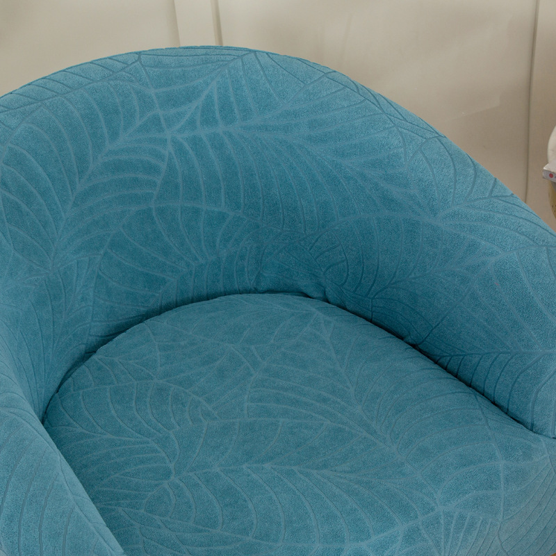 Picture of Cross-border Solid Color Leaf Jacquard Sofa Cover Full-package Semi-circular Cafe Chair Cover Internet Cafe Hotel Sofa Chair Cover