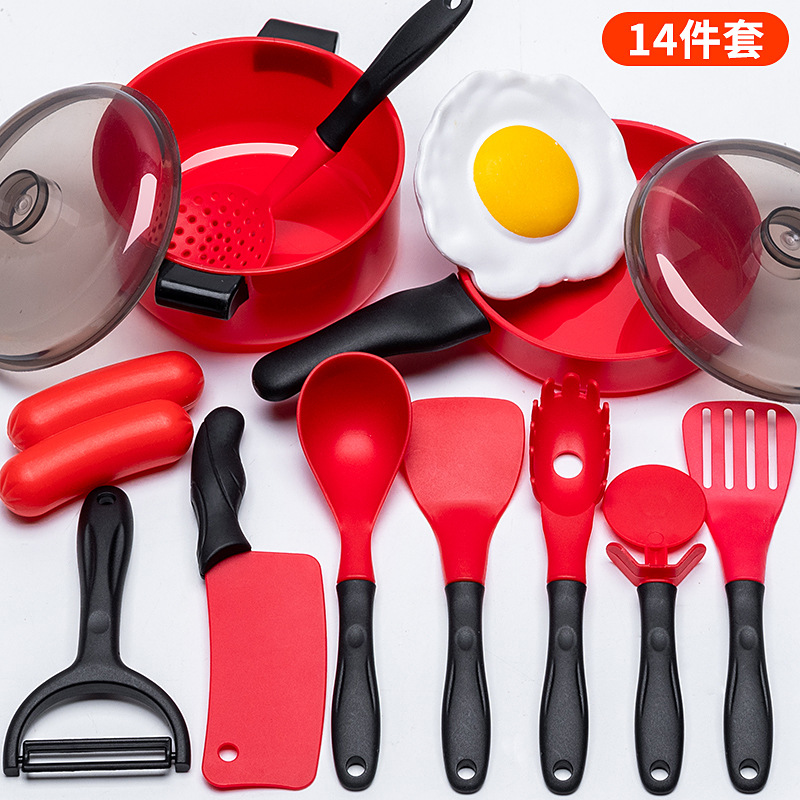 Picture of Children's Kitchen Educational Toys suit Boys and Girls Play Home Simulation Kitchenware Induction Cooker Cooking Rice Stir-fry Chicing Music