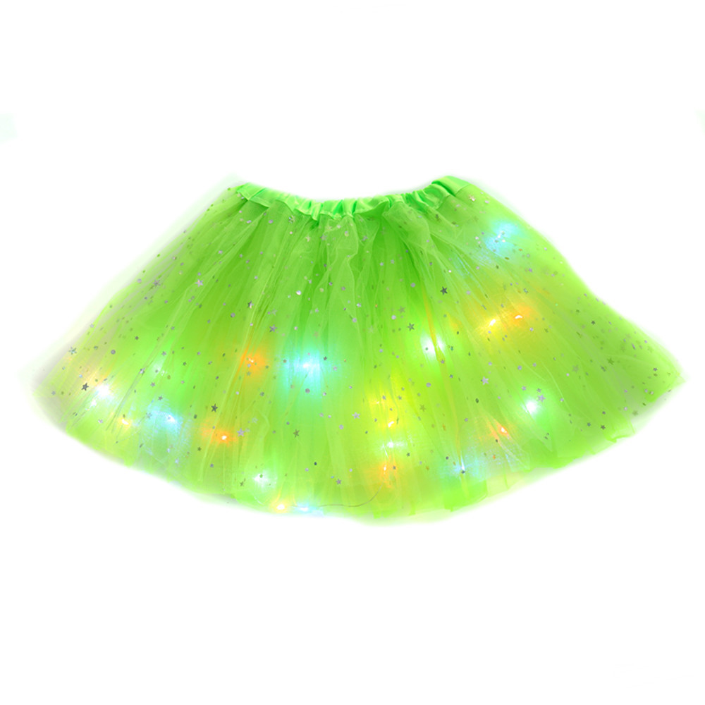 Picture of ins foreign trade European and American children's sequins led with light luminous tutu skirt luminous half-length mesh skirt light tutu skirt