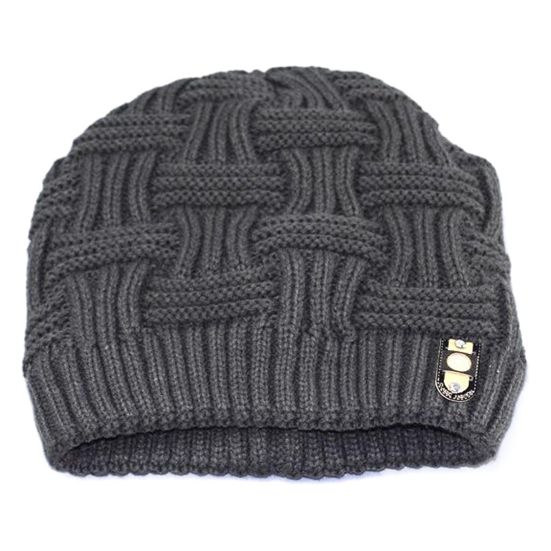 Plush Knitted Hat Jacquard Knitted Hat Autumn and Winter Elderly Hat Middle-Aged and Elderly Men's Knitted Woolen Hat