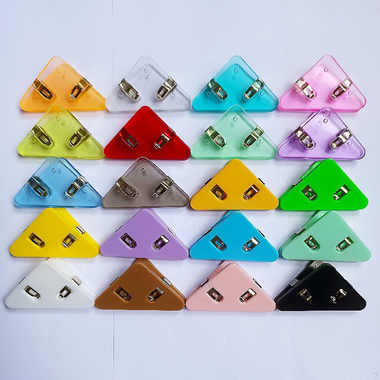 Picture of Internet Red Triangle Clip Student Test Paper Storage Side Angle Clip Folder Stationery Book Anti-roll Artifact Office Long Tail