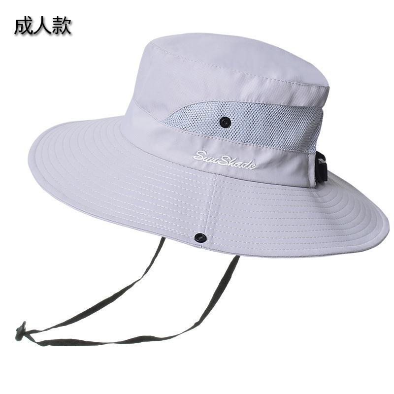 Picture of Cross-Border Summer Women's Outdoor Sun Hat Ponytail Hole Fisherman Hat Sun Protection Sun Hat Breathable Mountaineering Hat Parent-Child Style