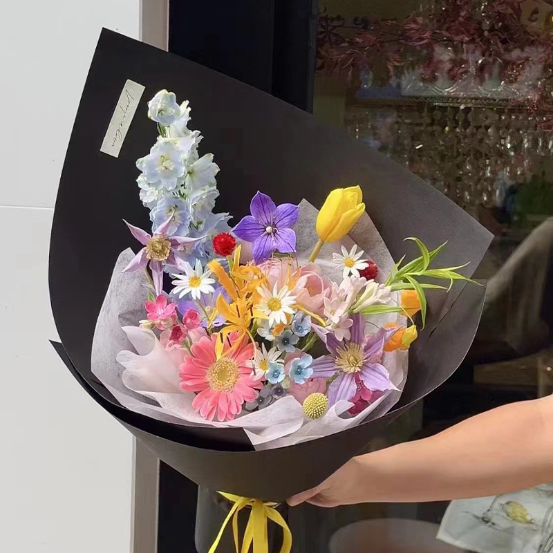 Trendy 157g Thick Kraft Paper Flower Wrapping Paper Floral Decoration Modeling Paper High-End Sunflower Wrapping Paper