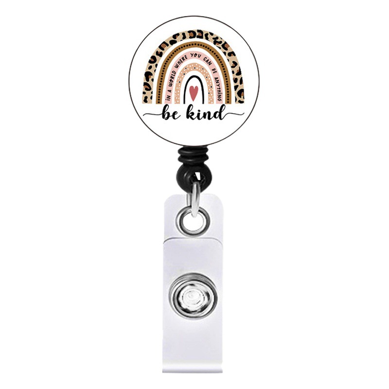 Rainbow Mental Health Retractable Alligator Clip Easy Pull Buckle Nurse Decoration Badge Reel ID Card Holder