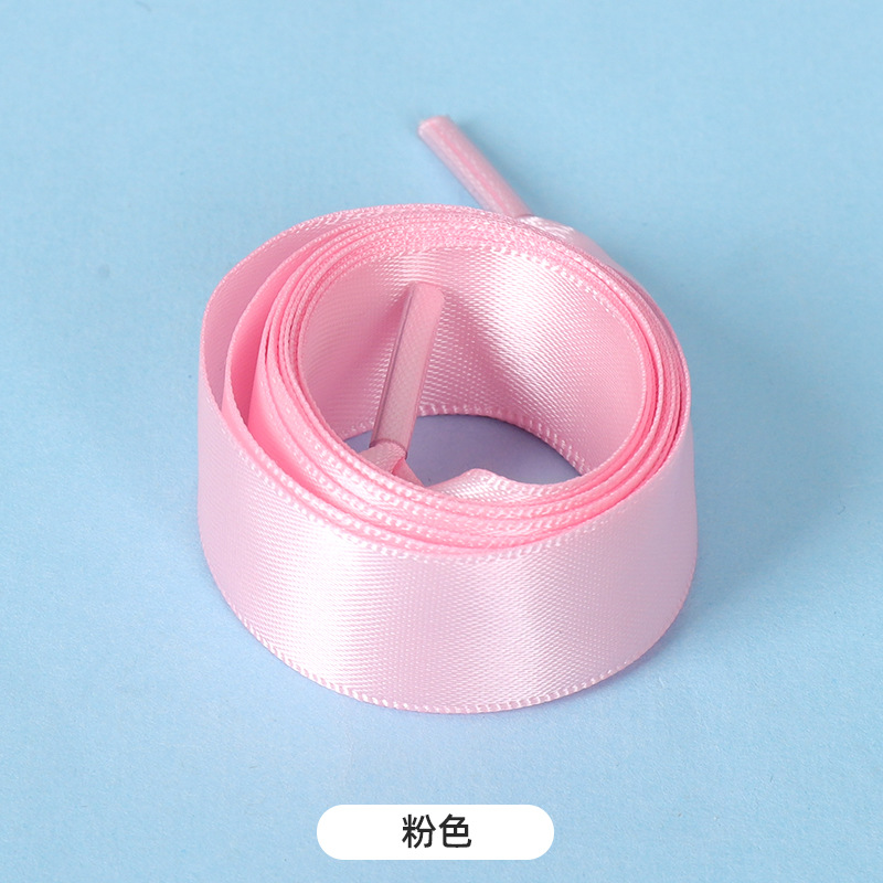 Picture of Silk shoelaces flat lace satin webbing sports small white shoes shoelaces color silk shoelaces 2cm wholesale