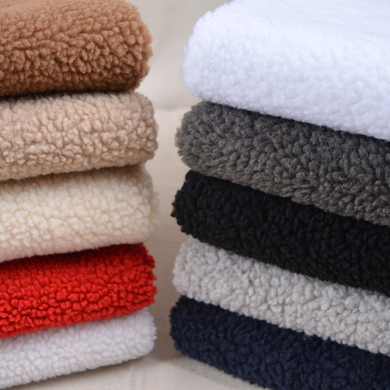 Spot big red lamb wool coat fabric grain velvet lamb velvet pet nest women's hat scarf Christmas fabric